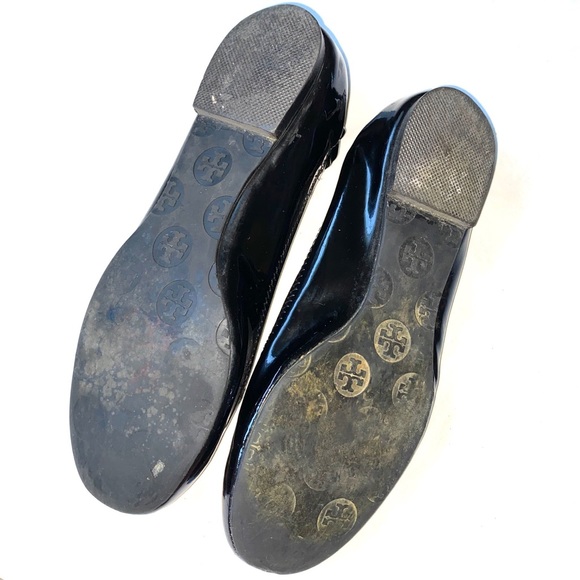 TORY BURCH Black Patent Leather Ballet Flats Shoes Size 6 - Picture 11 of 12